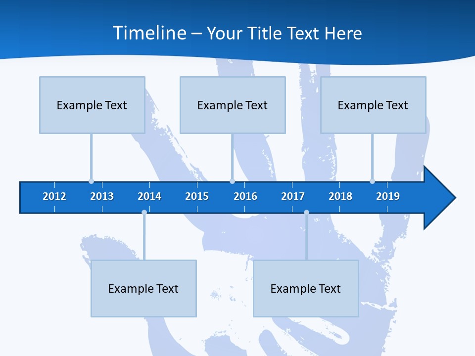 A Blue Hand Print On A White Background PowerPoint Template