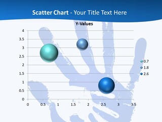 A Blue Hand Print On A White Background PowerPoint Template