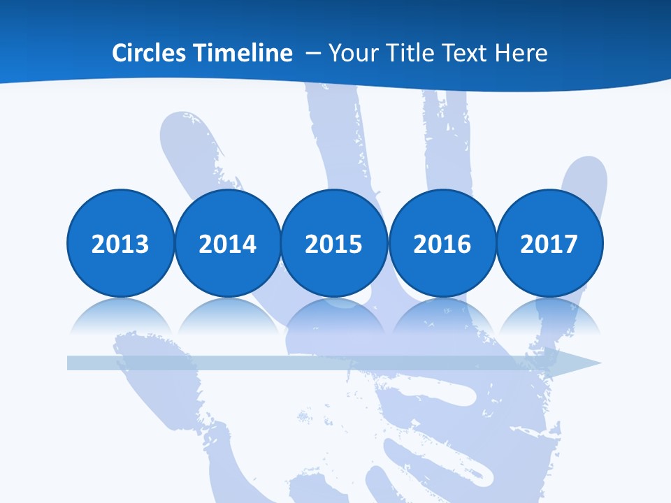 A Blue Hand Print On A White Background PowerPoint Template