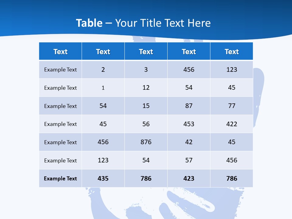 A Blue Hand Print On A White Background PowerPoint Template