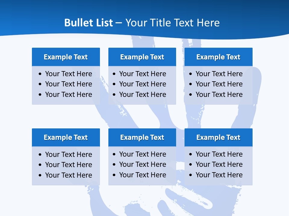 A Blue Hand Print On A White Background PowerPoint Template