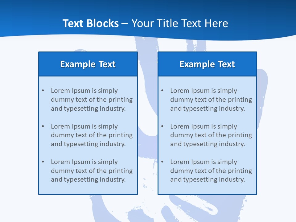 A Blue Hand Print On A White Background PowerPoint Template