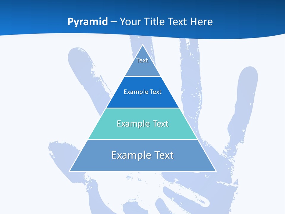 A Blue Hand Print On A White Background PowerPoint Template