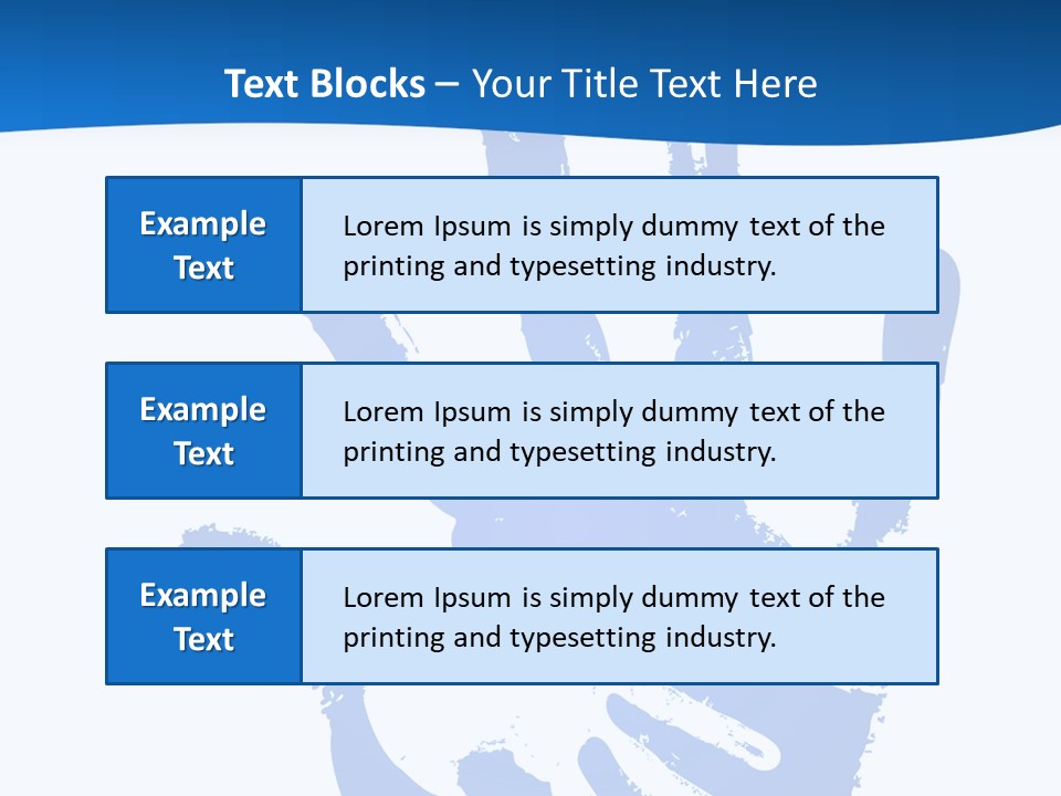 A Blue Hand Print On A White Background PowerPoint Template