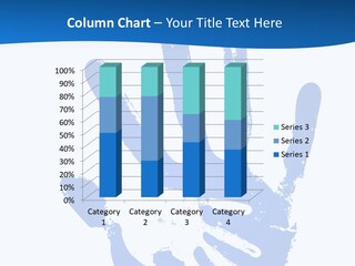 A Blue Hand Print On A White Background PowerPoint Template