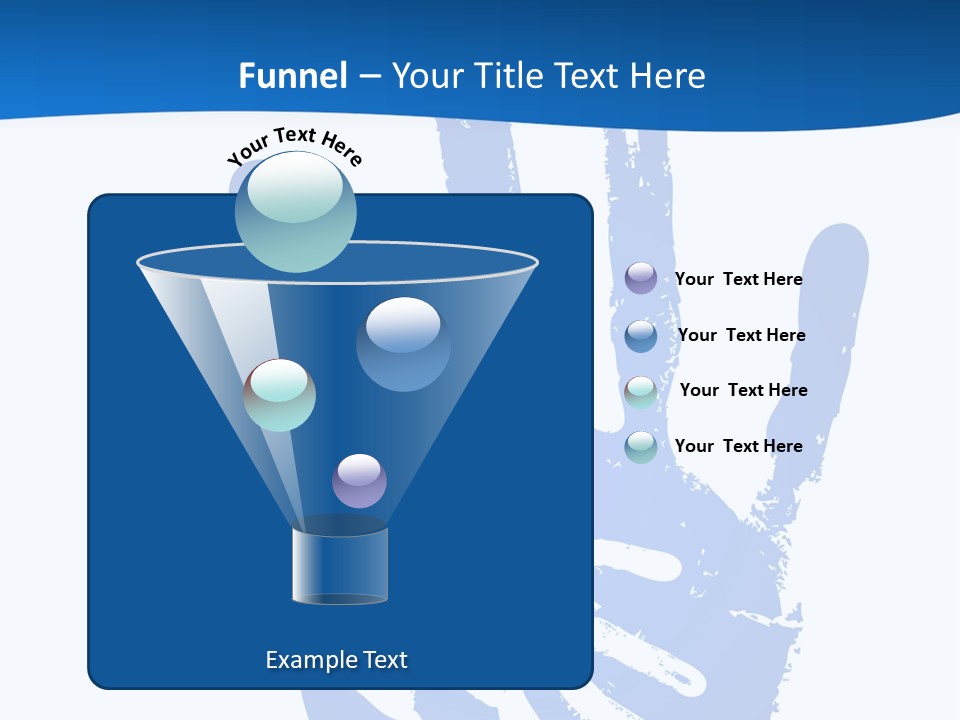 A Blue Hand Print On A White Background PowerPoint Template