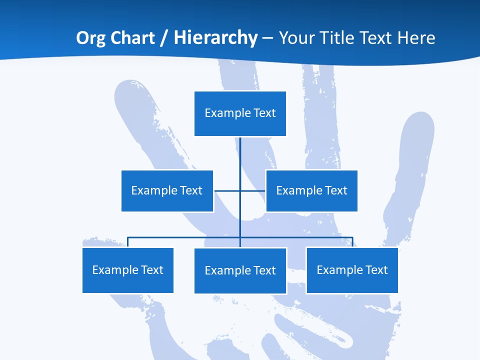 A Blue Hand Print On A White Background PowerPoint Template