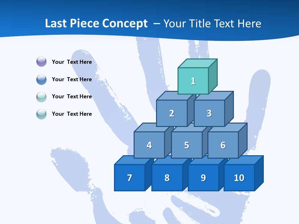 A Blue Hand Print On A White Background PowerPoint Template