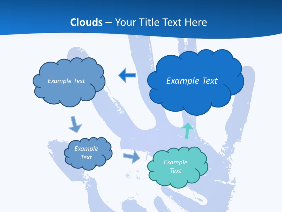 A Blue Hand Print On A White Background PowerPoint Template