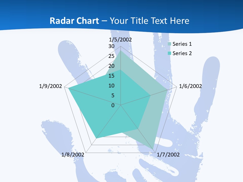 A Blue Hand Print On A White Background PowerPoint Template