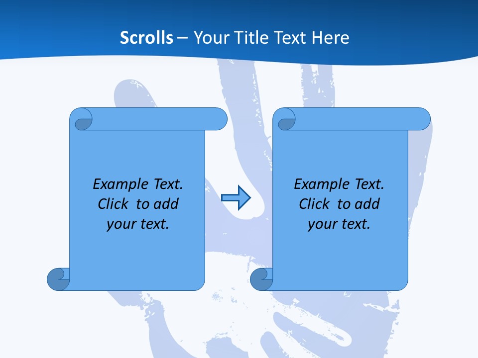 A Blue Hand Print On A White Background PowerPoint Template