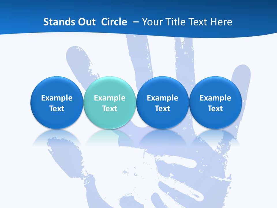A Blue Hand Print On A White Background PowerPoint Template