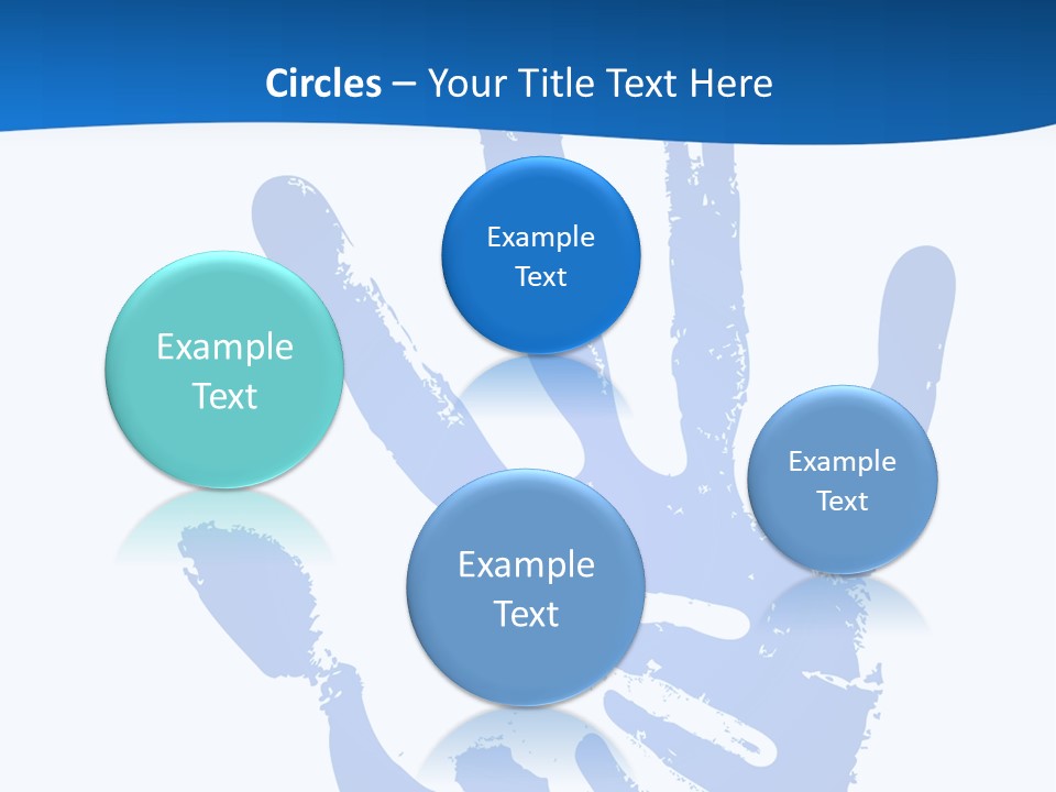 A Blue Hand Print On A White Background PowerPoint Template