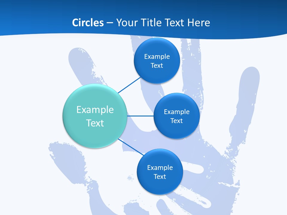 A Blue Hand Print On A White Background PowerPoint Template