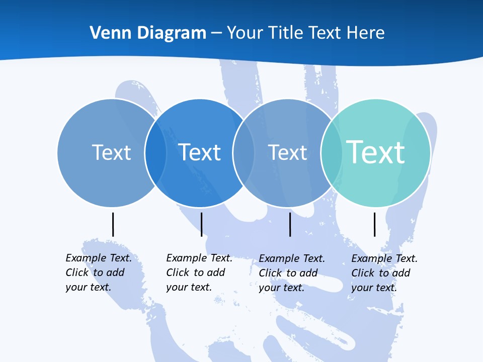 A Blue Hand Print On A White Background PowerPoint Template