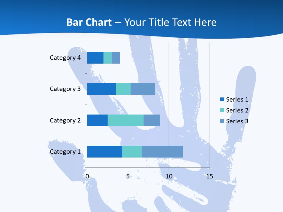 A Blue Hand Print On A White Background PowerPoint Template