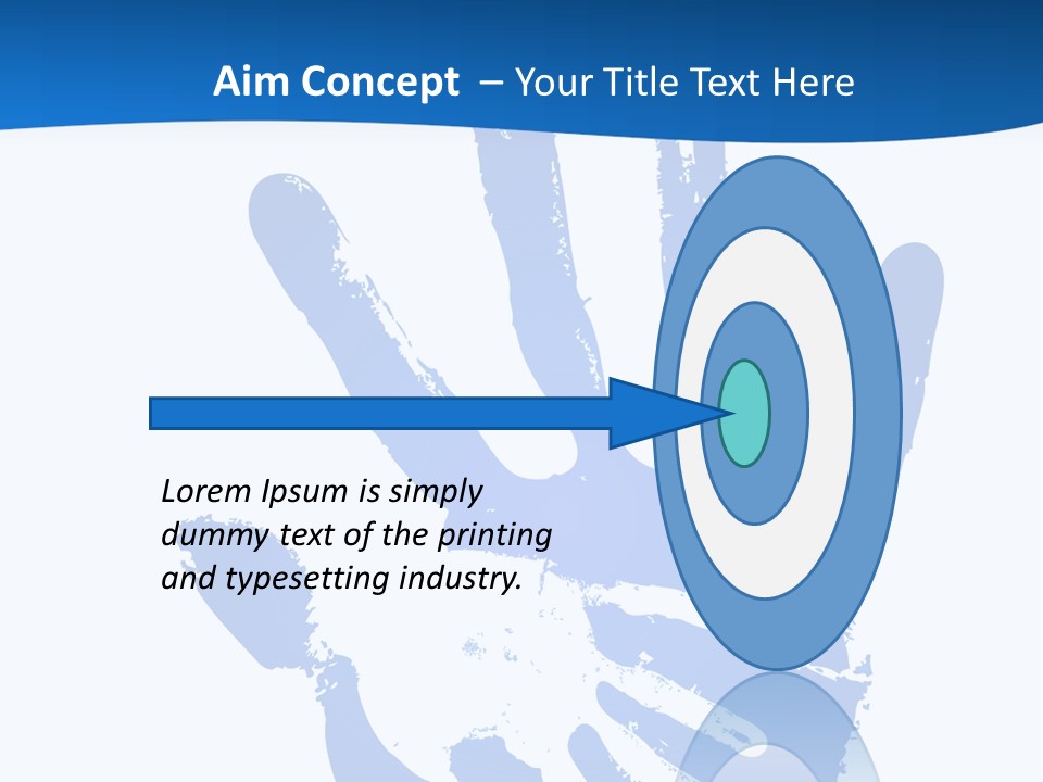 A Blue Hand Print On A White Background PowerPoint Template