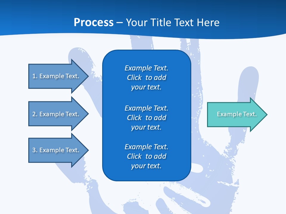 A Blue Hand Print On A White Background PowerPoint Template