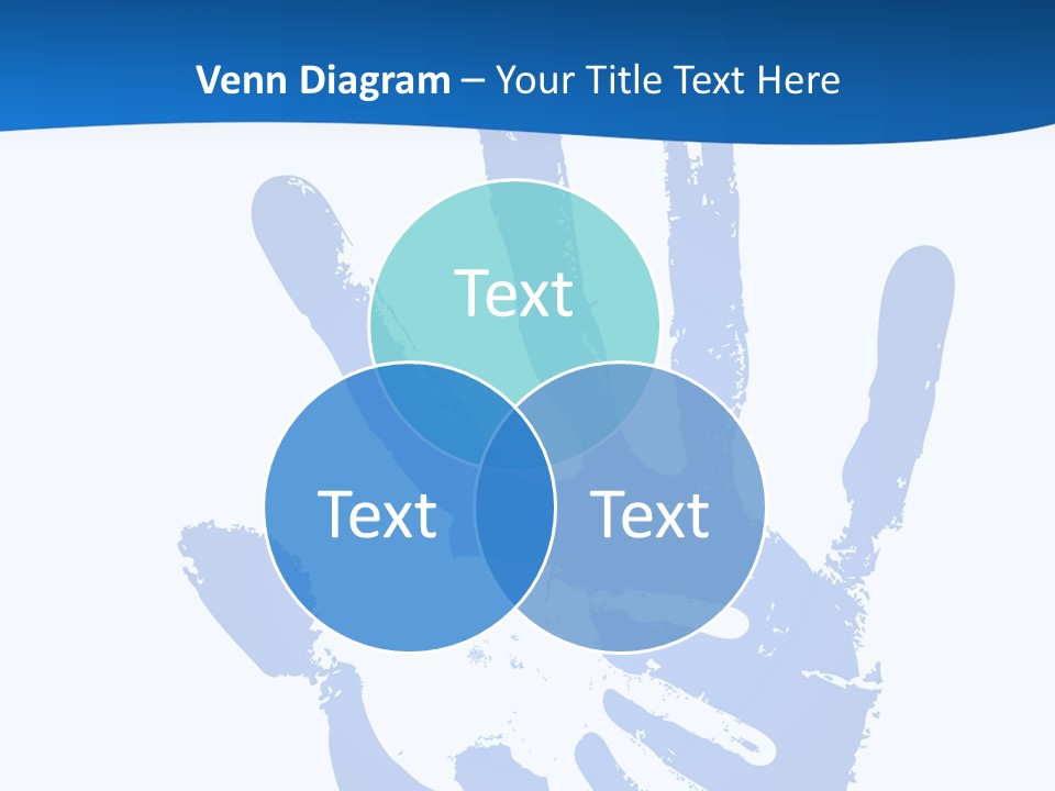 A Blue Hand Print On A White Background PowerPoint Template