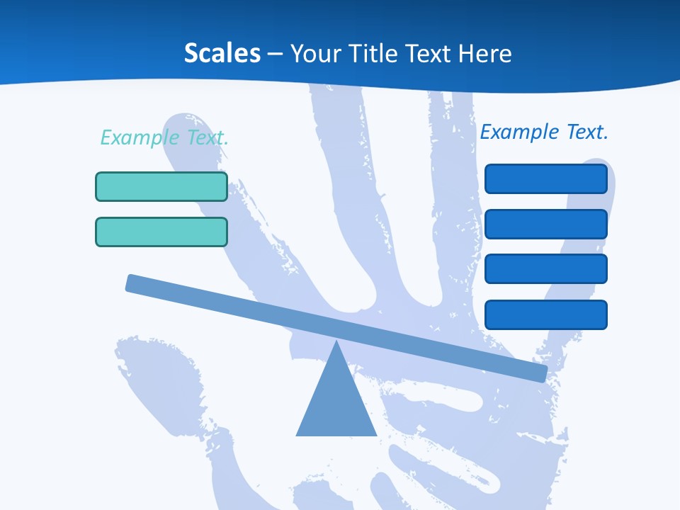 A Blue Hand Print On A White Background PowerPoint Template