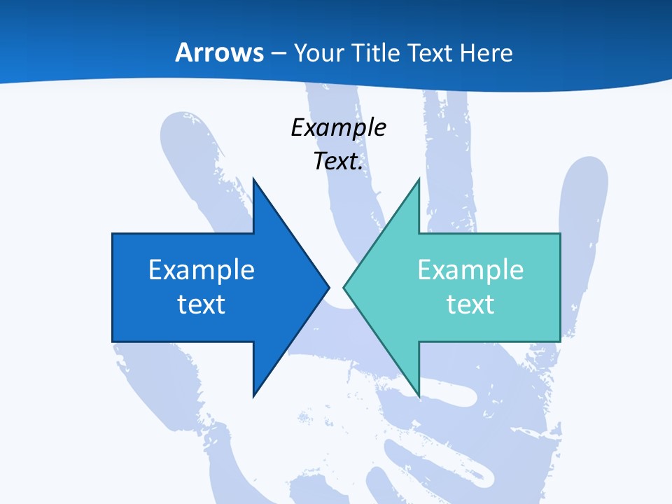 A Blue Hand Print On A White Background PowerPoint Template