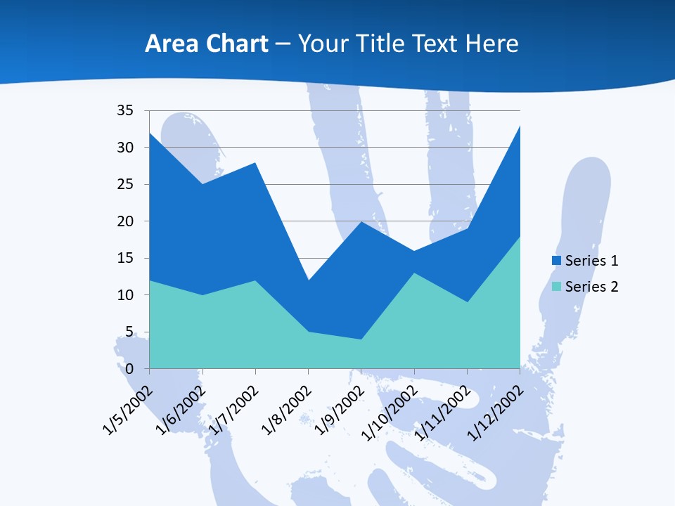 A Blue Hand Print On A White Background PowerPoint Template