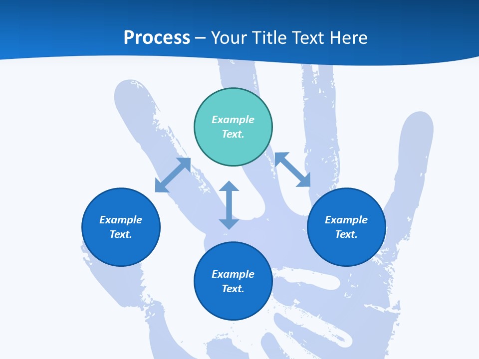 A Blue Hand Print On A White Background PowerPoint Template