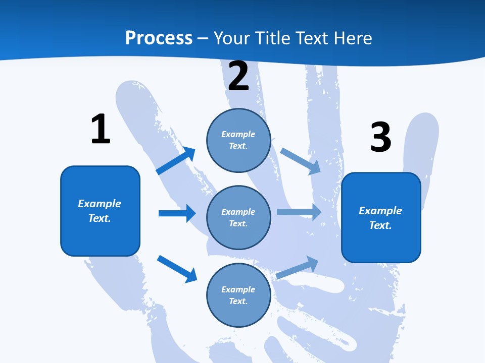 A Blue Hand Print On A White Background PowerPoint Template