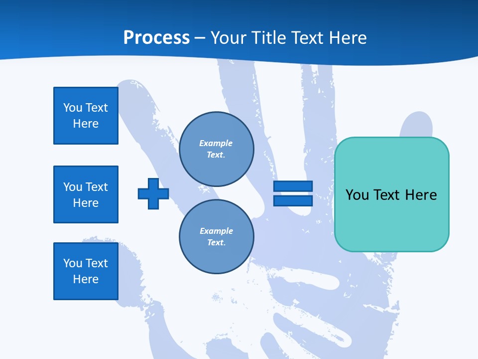 A Blue Hand Print On A White Background PowerPoint Template