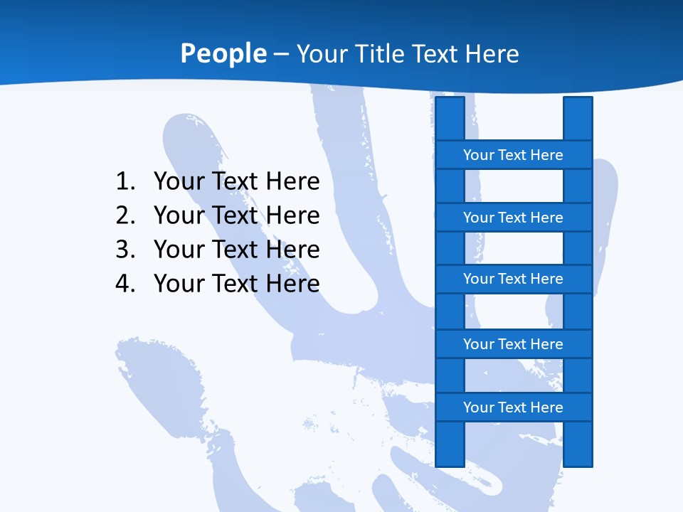 A Blue Hand Print On A White Background PowerPoint Template