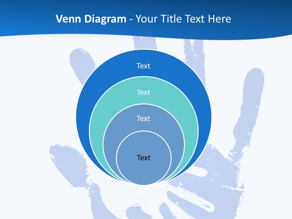 A Blue Hand Print On A White Background PowerPoint Template