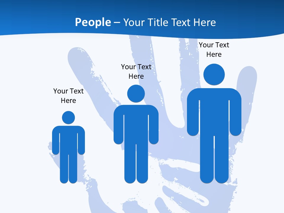 A Blue Hand Print On A White Background PowerPoint Template