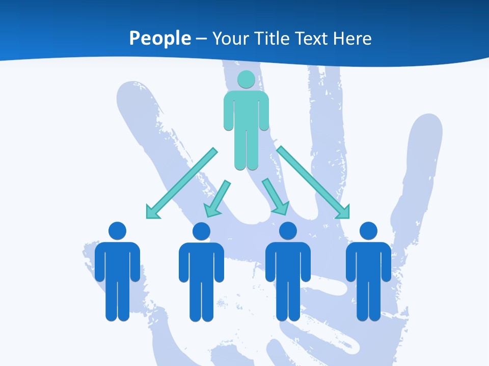 A Blue Hand Print On A White Background PowerPoint Template