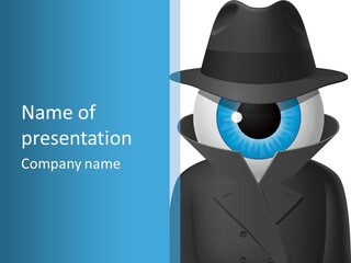 A Blue Eyed Man In A Black Suit And Hat PowerPoint Template
