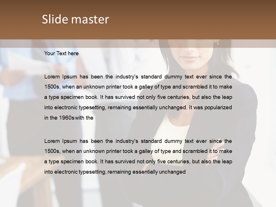 A Woman Standing In Front Of A Group Of People PowerPoint Template