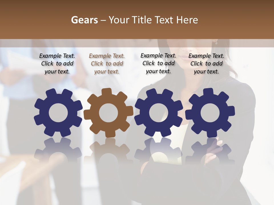 A Woman Standing In Front Of A Group Of People PowerPoint Template