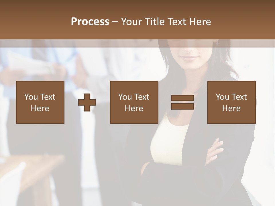 A Woman Standing In Front Of A Group Of People PowerPoint Template