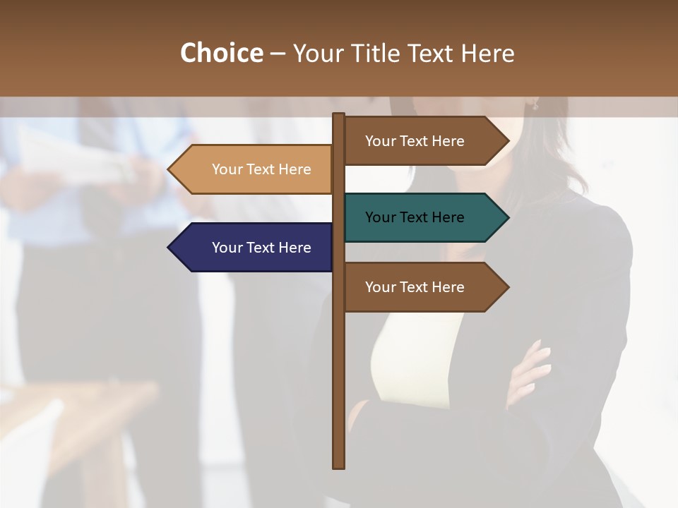 A Woman Standing In Front Of A Group Of People PowerPoint Template