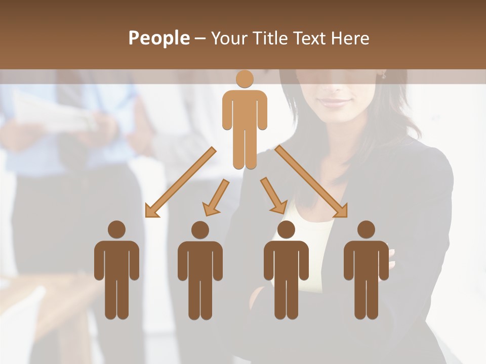 A Woman Standing In Front Of A Group Of People PowerPoint Template
