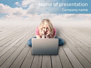 Lying Portrait Looking PowerPoint Template