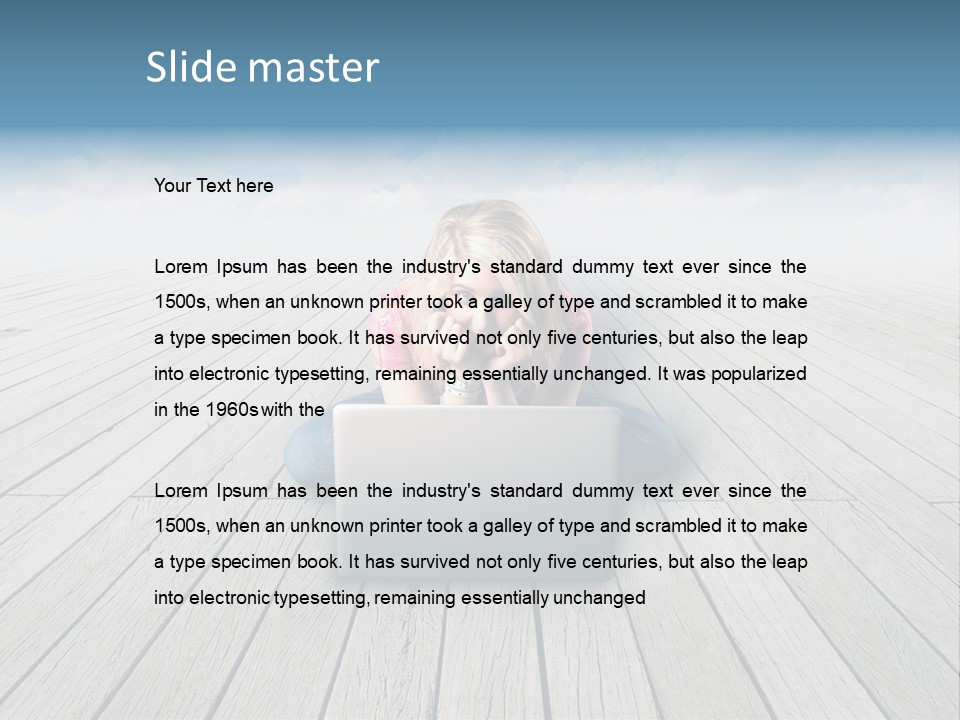 Lying Portrait Looking PowerPoint Template