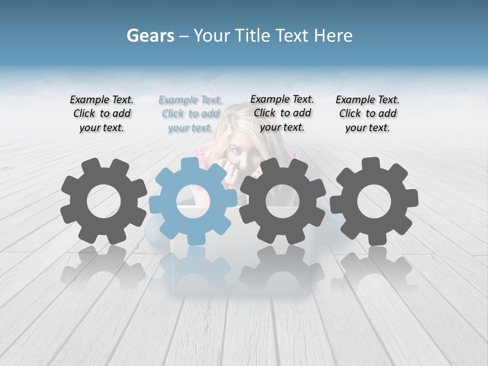 Lying Portrait Looking PowerPoint Template