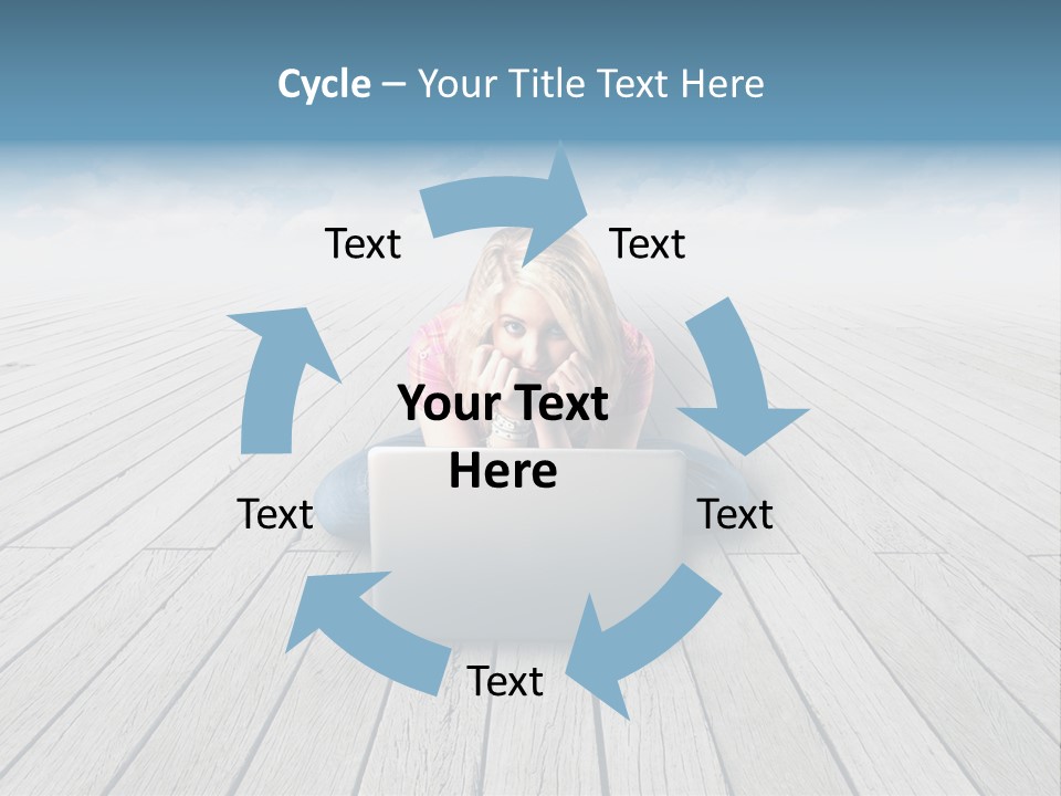 Lying Portrait Looking PowerPoint Template