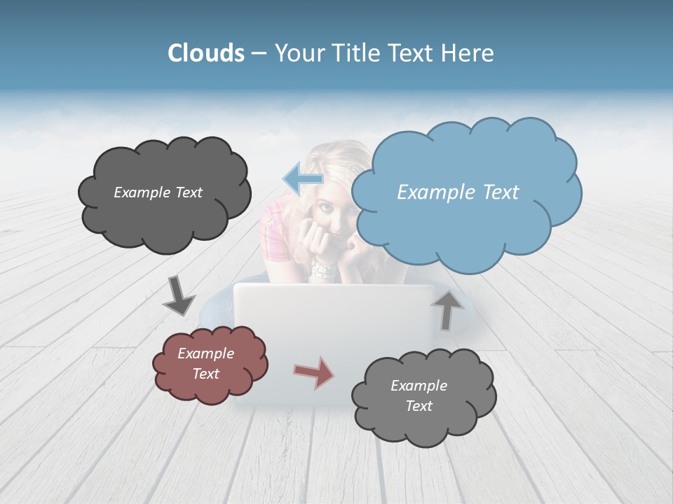 Lying Portrait Looking PowerPoint Template