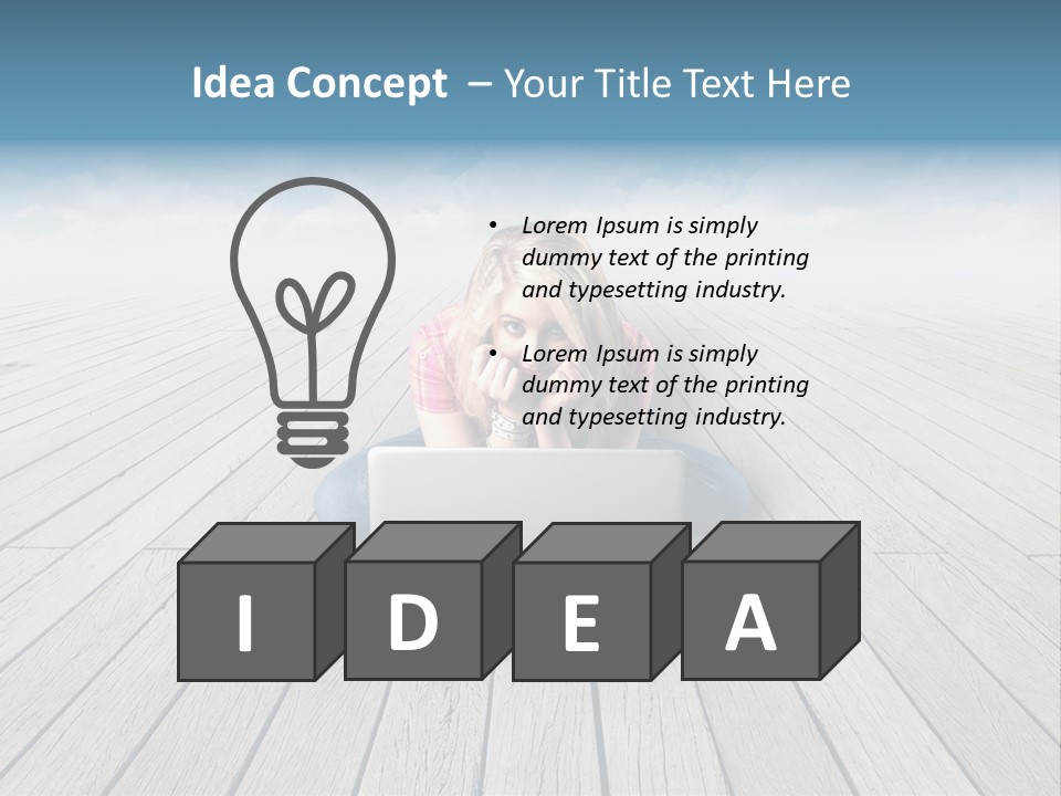 Lying Portrait Looking PowerPoint Template