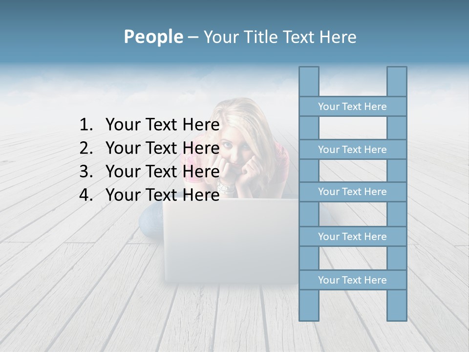 Lying Portrait Looking PowerPoint Template