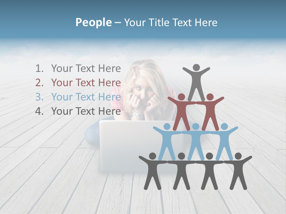 Lying Portrait Looking PowerPoint Template