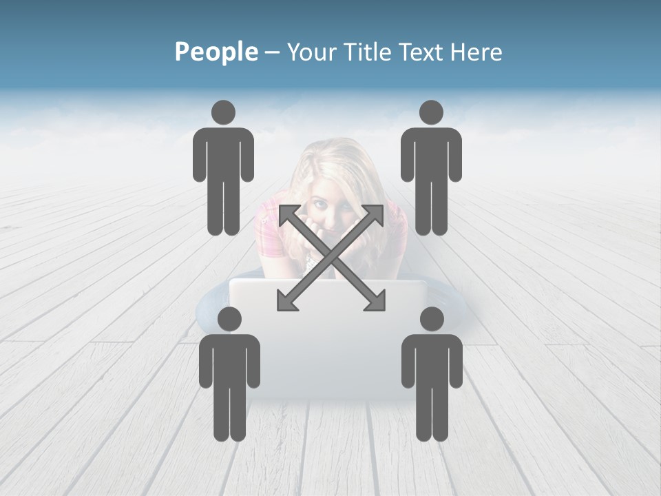 Lying Portrait Looking PowerPoint Template