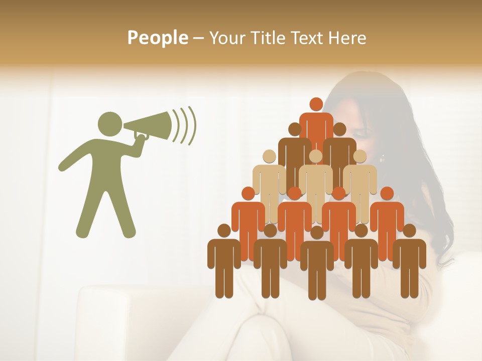 Reading Girl Peace PowerPoint Template