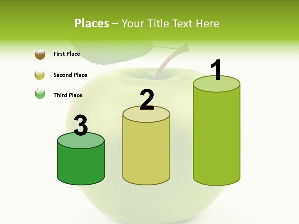 A Green Apple With A Leaf On Top Of It PowerPoint Template